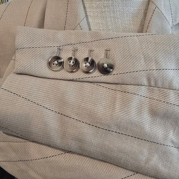 NWT EXPRESS pinstripe double-breasted petite blazer womens sz 4 - Picture 4 of 7